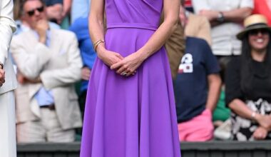 The Princess of Wales appeared radiant at the Wimbledon men's singles final, wearing an exquisite Safiyaa dress