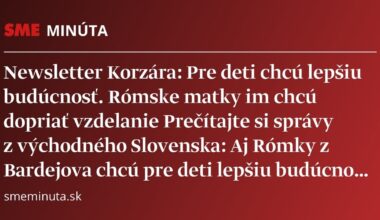 Newsletter Korzára: Prečítajte si správy z východného Slovenska