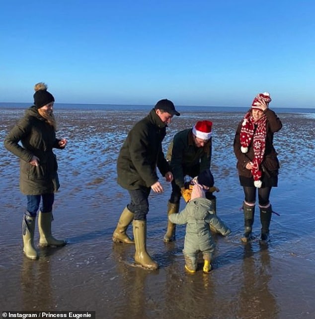 Eugenie, who is Beatrice's younger sister, shared a sweet picture of Beatrice, her husband Edo and the family