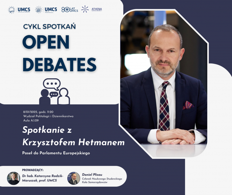 Debata z Krzysztofem Hetmanem | Premiera cyklu "Open Debates" - Grudzień - 2024 - Aktualności - Instytut Nauk o Polityce i Administracji