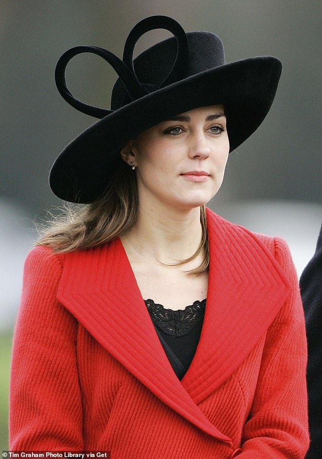 Kate pictured wearing a black hat by Philip Treacy that she went on to wear again in 2023