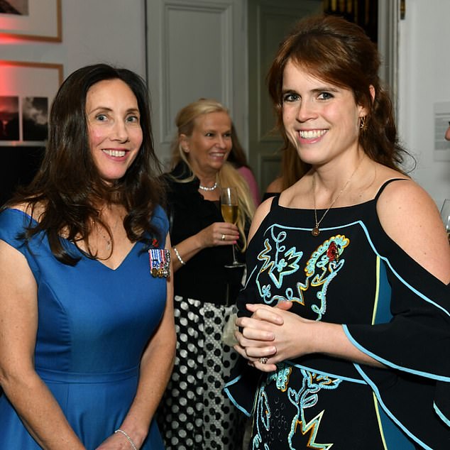 Princess Eugenie (right), 34, beamed as she attended the Royal British Legion's Poppy Ball dinner on Thursday night ahead of Remembrance Day on Monday