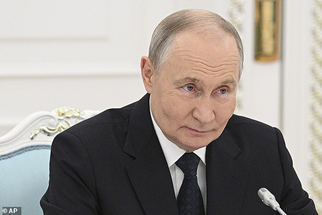 Vladimir Putin (pictured) has approved a record-high military budget for Russia's 'national defence' next year