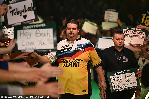 Gabriel Clemens versus Robert Owen in their second round match: Gabriel Clemens is introduced to the crowd; 19th December 2024, Alexandra Palace