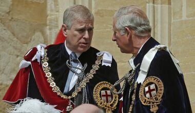 Prince Andrew, Duke of York and Prince Charles, Prince of Wales attend the Order of the Garter Service at St George's Chapel in Windsor Castle on June 15, 2015 in Windsor, England