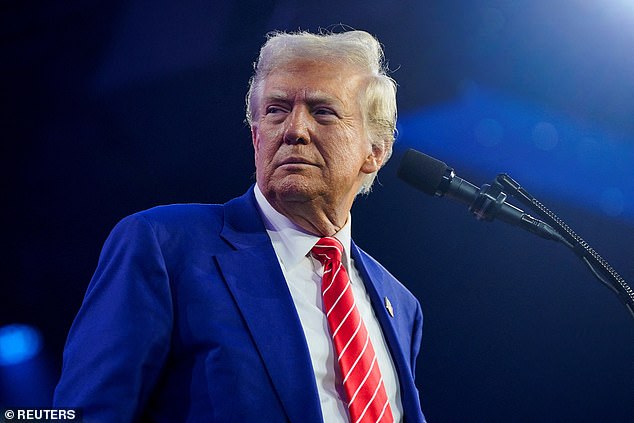 Donald Trump (pictured) told his European allies that he will demand NATO member states to increase their defence spending to 5% of GDP
