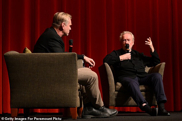 Renowned British director Scott (right), 86, was discussing how appealing Malta is as a filming location with fellow director Christopher Nolan (left) this month when he told the audience that he 'wouldn't advise going there on holiday'