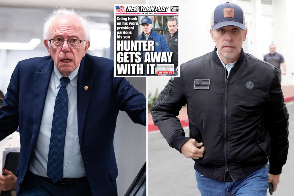 Bernie Sanders warns of 'dangerous' fallout from Hunter pardon