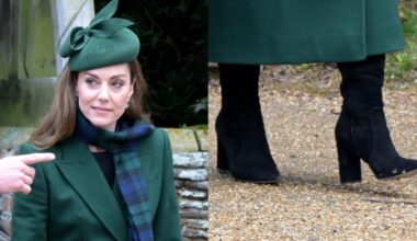 Kate Middleton Opts for Bespoke Suede Gianvito Rossi Boots for Christmas Service While Prince William and Kids Stick To Black Dress Shoes