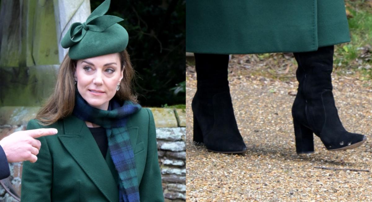 Kate Middleton Opts for Bespoke Suede Gianvito Rossi Boots for Christmas Service While Prince William and Kids Stick To Black Dress Shoes