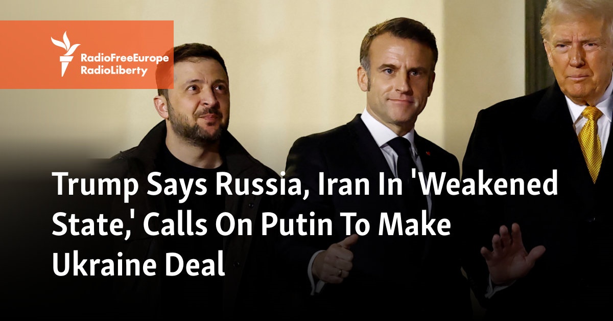 Trump Says Russia, Iran In 'Weakened State,' Calls On Putin To Make Ukraine Deal