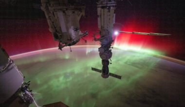The aurora as seen from the International Space Station.