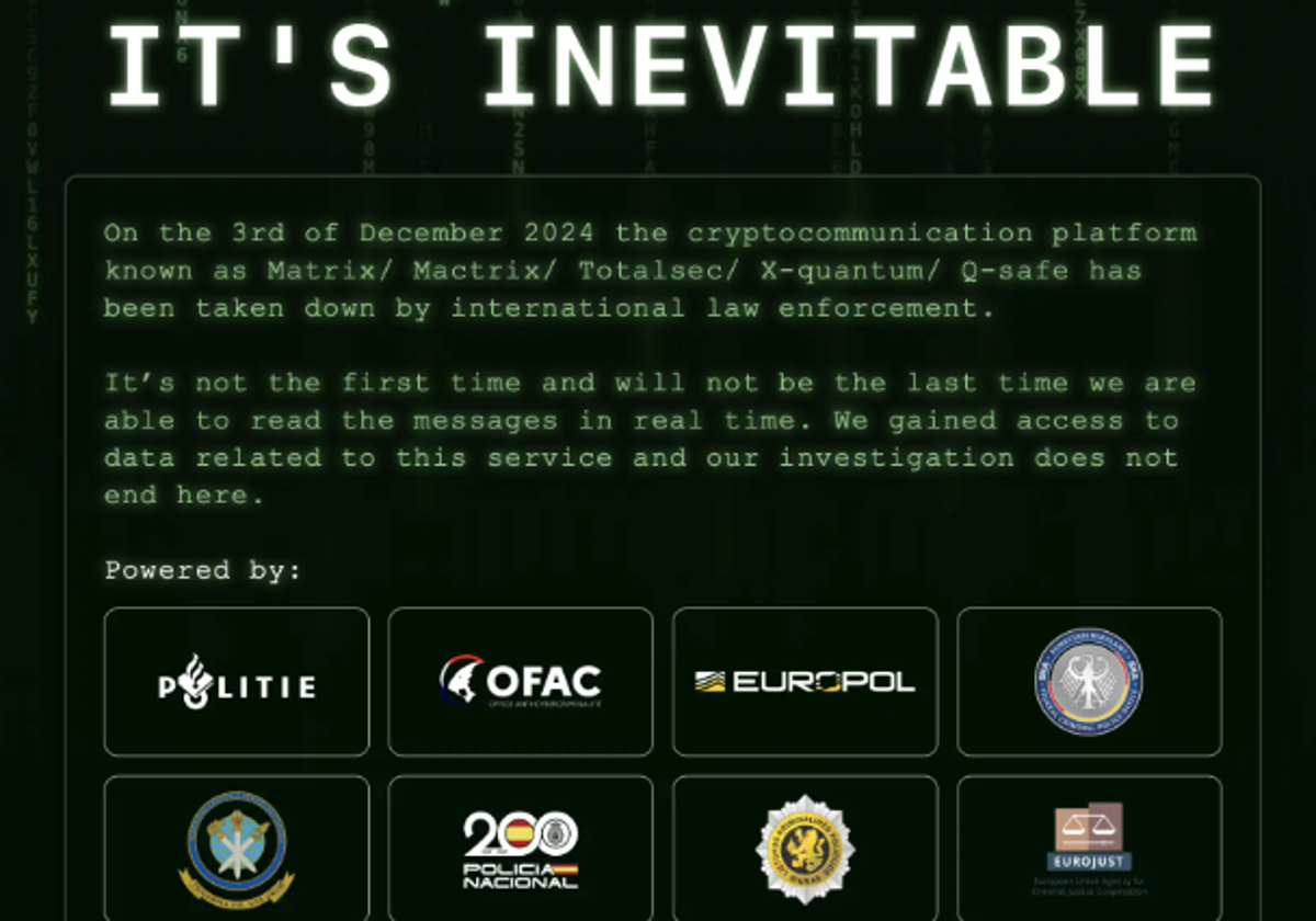 El aviso de Europol a los usuarios de Matrix