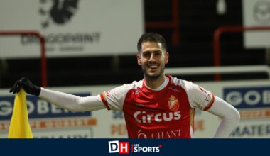 Loris Brogno buteur pour Mons face au SL16, tout un symbole avec une célébration "à la Toni": "Je l'ai fait pour mon oncle et mon père"