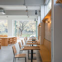 space timefill Coffee Shop / SAISA STUDIO - Interior Photography, Dining room, Wood, Table, Chair