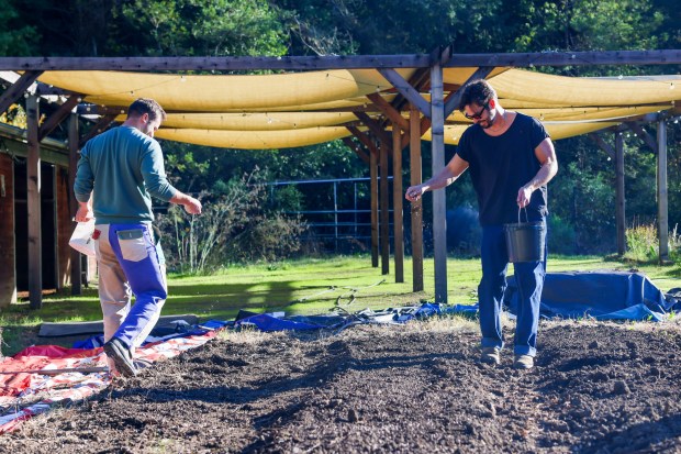 Solar Punk Farms cofounders Spencer Scott, left, and Nick Schwanz...