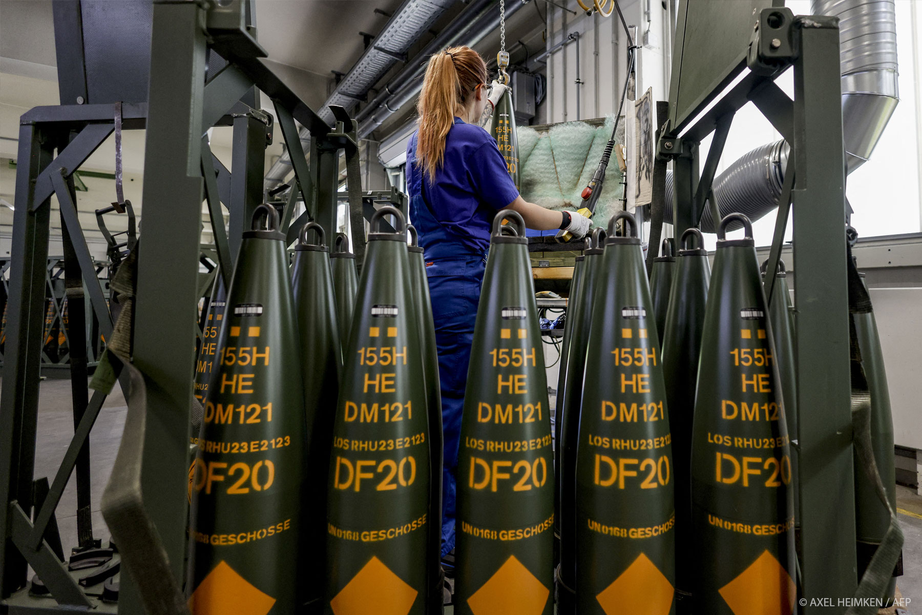 155-millimeter artillery ammunition is manufactured at Rheinmetall