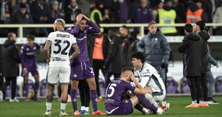 Italian soccer player in medically induced coma after mid-game collapse - National