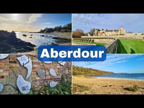 The charming coastal town of Aberdour, easily accessible from Edinburgh in Scotland. Featuring two beautiful beaches, an historic castle, gardens, and situated on the great Fife Coastal Path.