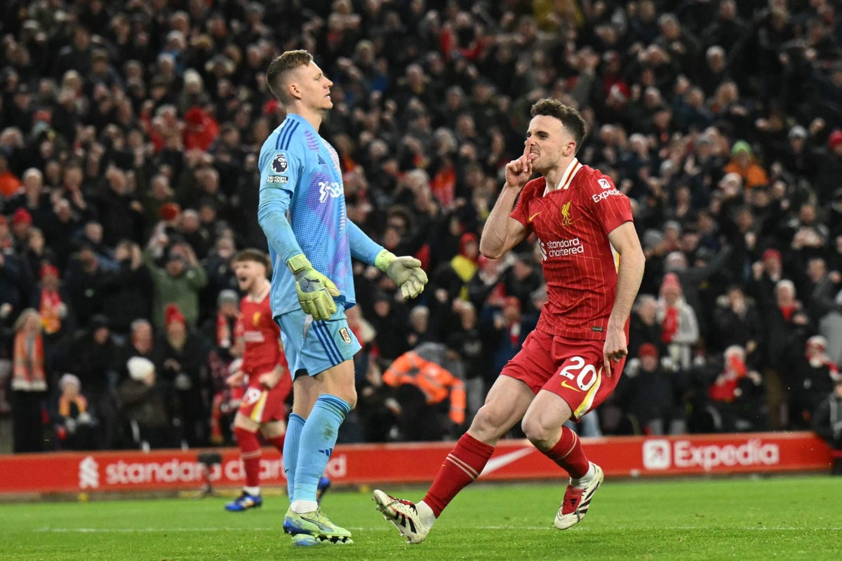 Liverpool 2 Fulham 2 – Slot’s team come from behind twice after Robertson red card