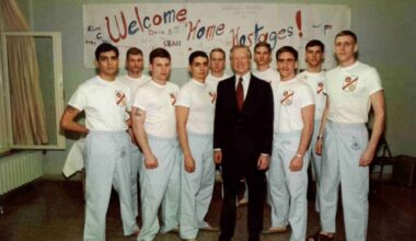 Former President Jimmy Carter met with a group of American hostages after their release from Iranian captivity in January 1981. Among them was Marine Rocky Sickmann, a Franklin County, Mo. native. (Courtesy Rocky Sickmann)