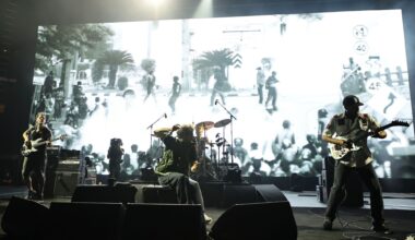 Rage Against The Machine se produisant au Madison Square Garden, New York en 2022.