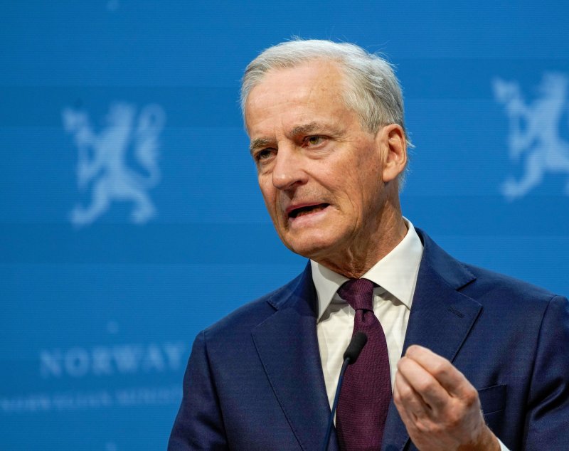Norway's Prime Minister Jonas Gahr Store said on Monday that Norway is pausing plans to mine in the Arctic. File Photo by Erik Flaaris Johansen/EPA-EFE