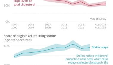 Cholesterol levels have declined among American adults partly due to greater use of medication