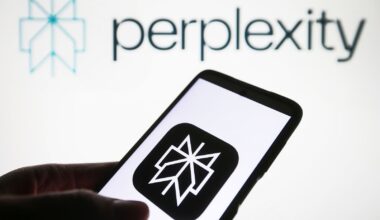 Perplexity AI logo on a smartphone.
