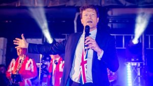 Richard Tice makes a speech to the crowds at the Brexit Celebration event in Parliament Square, Westminster, London. January 2020.