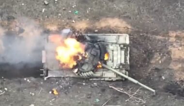 Russian Tank Destroyed by Ukraine Drone Screenshot.