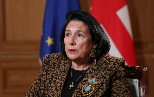Georgia's President Salome Zourabichvili speaks during an interview with Reuters in Tbilisi, Georgia December 2, 2024. REUTERS/Irakli Gedenidze