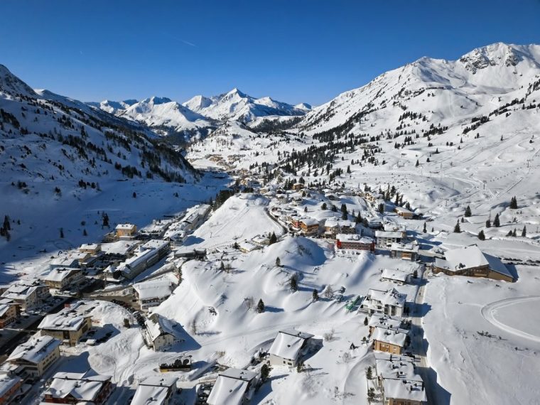 Obertauern ski resort aerial view