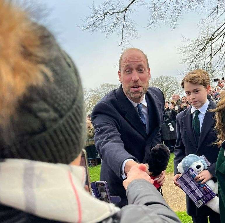 Sharron Tonge meets the Prince of Wales and Prince George at Sandringham.
