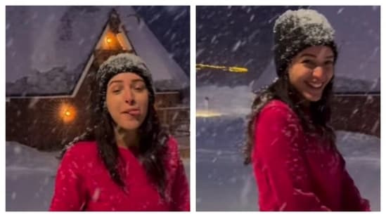Triptii Dimri turned goofy as she enjoyed snowfall in Finland. Embracing a child-like wonder, she enjoyed the traditional white winter with glistening snow everywhere. (Instagram/HT City)