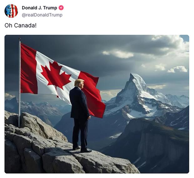 Screenshot from Donald Trump's Truth Social 