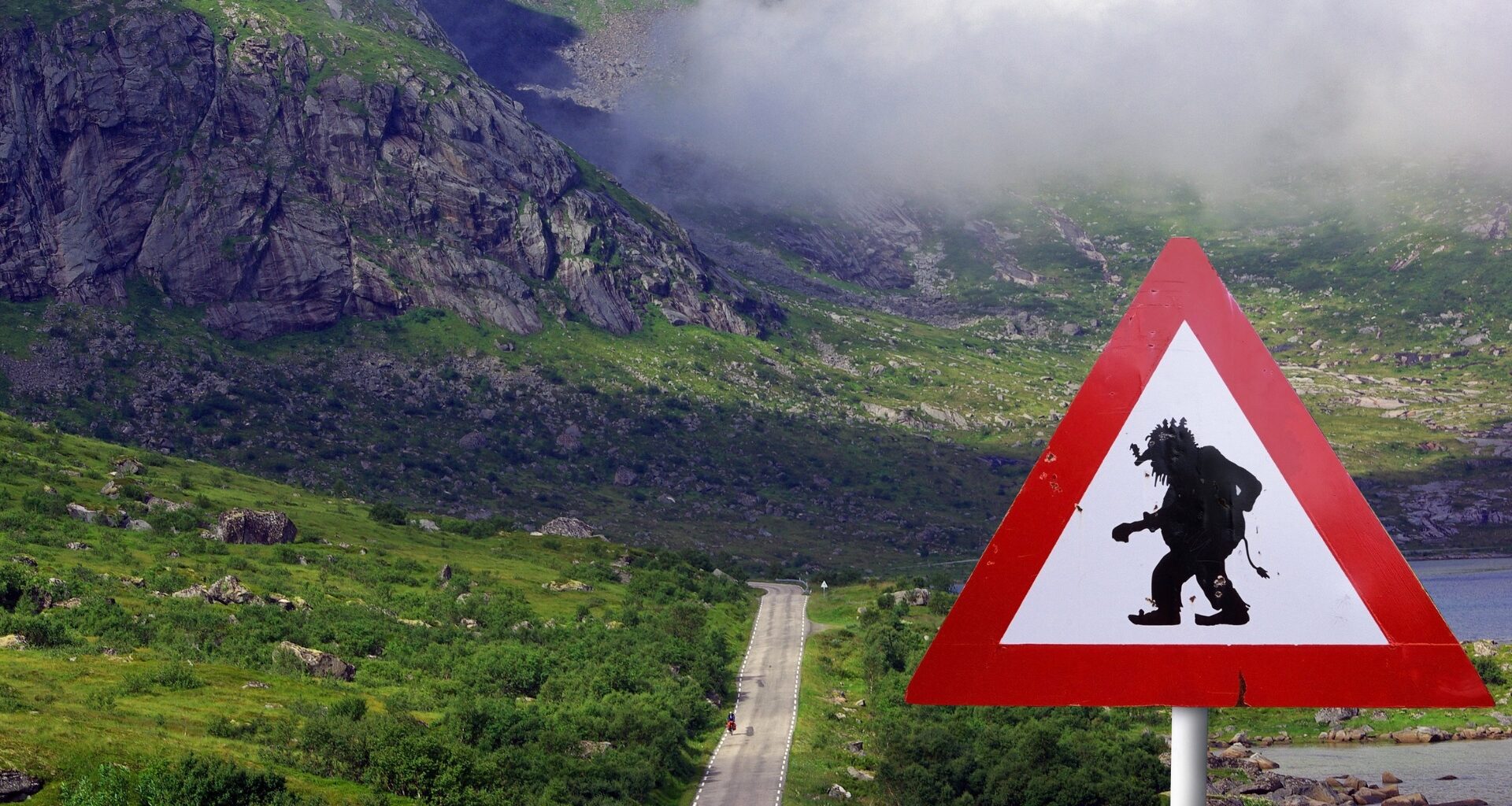 Troll warning road sign in Norway.