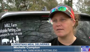 Huntington petting zoo business supplies food for Christmas meal to 17 families