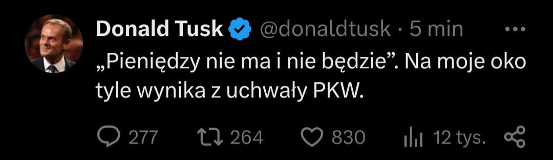 Tusk reaguje na decyzję PKW odnośnie subwencji PiSu.