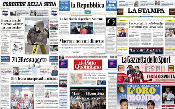 Le prime pagine dei quotidiani di oggi 6 dicembre: la rassegna stampa