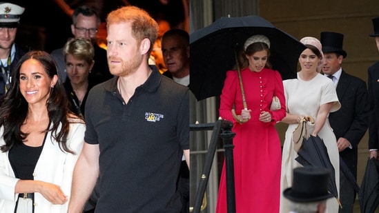 Princess Eugenie may be in Portugal, where her husband works, while Prince Harry and Meghan Markle also missed the event. Princess Beatrice represented the York family at the concert.(AFP/Reuters)