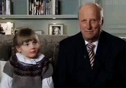 Adorable GIF of King Harald and Princess Ingrid Alexandra