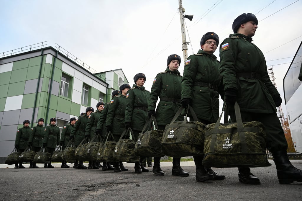 Russian conscripts called up for military service walk to a bus in Bataysk, in Russia’s Rostov region, in November. Photo: Reuters Russian conscripts called up for military service walk to a bus in Bataysk, in Russia’s Rostov region, in November. Photo: Reuters