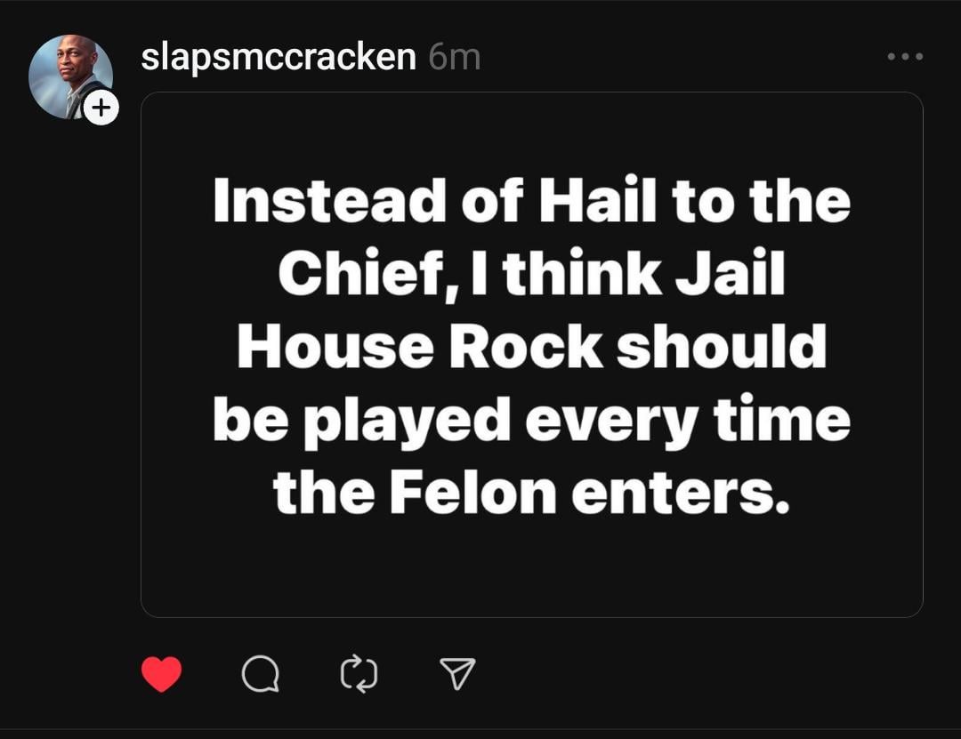 Sounds like a fitting song for the 47th President