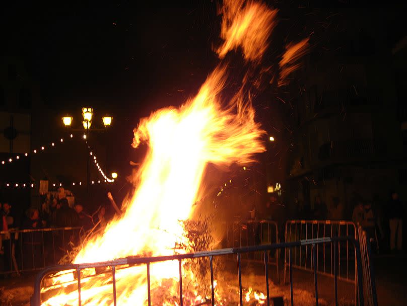 Medieval bonfires take place in villages for the San Antón Festival