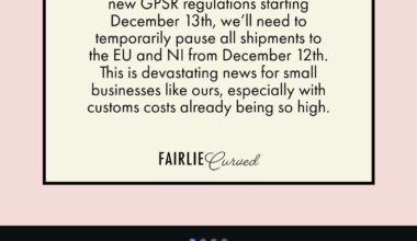 GPSR law - independent companies no longer shipping to NI/EU after 12th December?