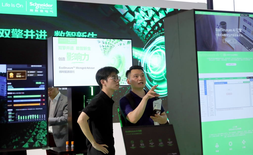 Visitors check out artificial intelligence models displayed on multiple screens during the 2024 World AI Conference in Shanghai last July. Photo: Xinhua Visitors check out artificial intelligence models displayed on multiple screens during the 2024 World AI Conference in Shanghai last July. Photo: Xinhua