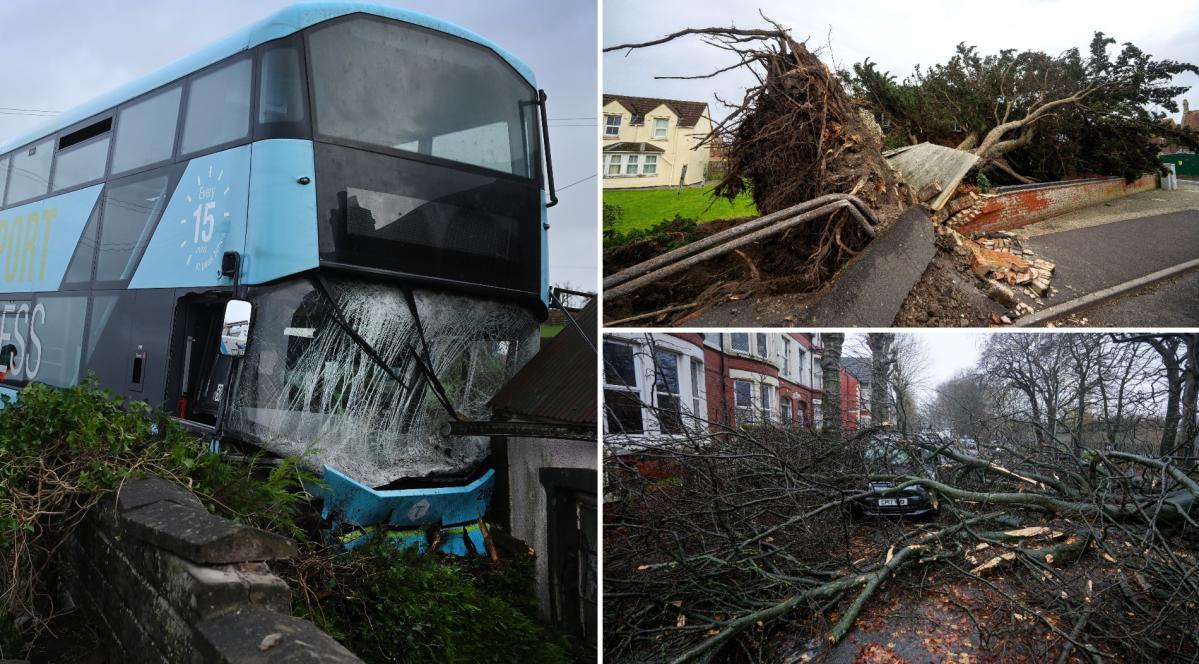 The areas worst affected as UK hit with 90mph winds