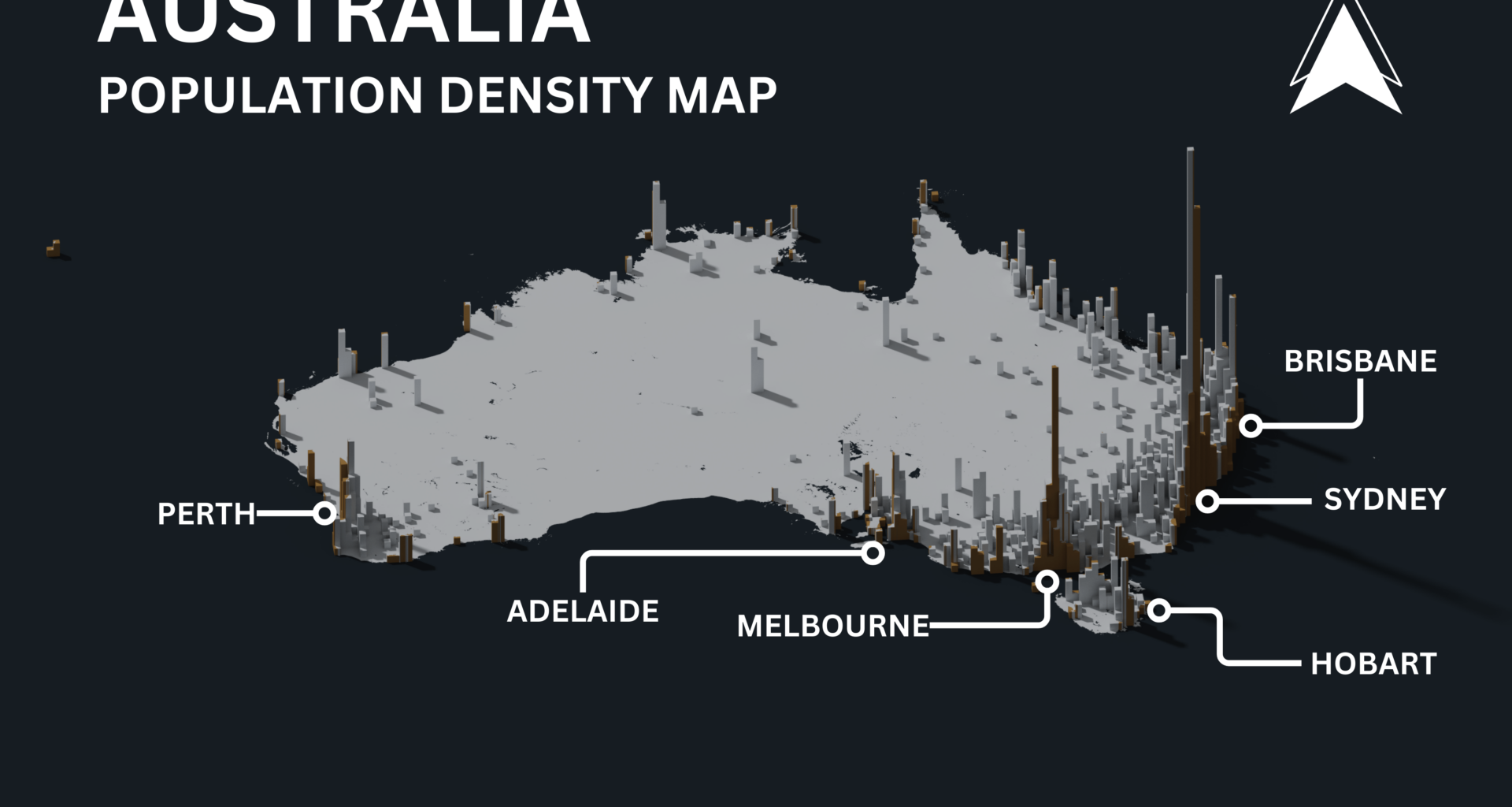 [OC] Australia’s Population Density Map
