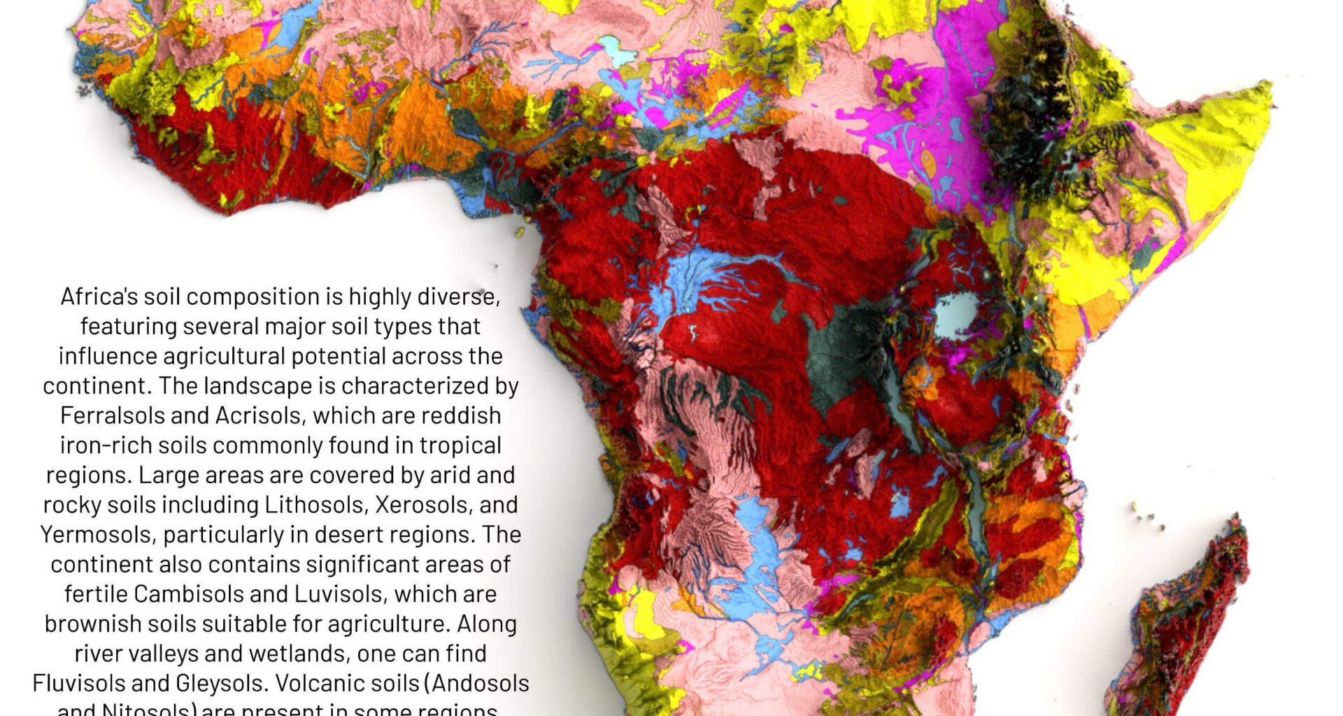 [OC]Map🗺️ Showing Soil Types of Africa Continent Dataset is from FAO Map Catalogue (Domsoil)